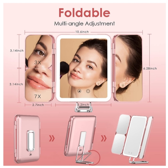 Trifold makeup mirror - Picture 3 of 6